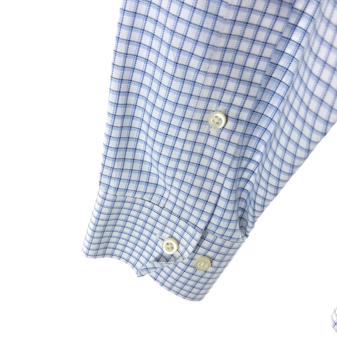 Brooks Brothers 346 Wide Collar Long Sleeve Cotton Check Shirt Men's L Wide Collar / eaa457571