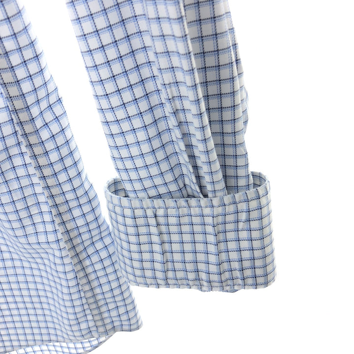 Brooks Brothers 346 Wide Collar Long Sleeve Cotton Check Shirt Men's L Wide Collar / eaa457571