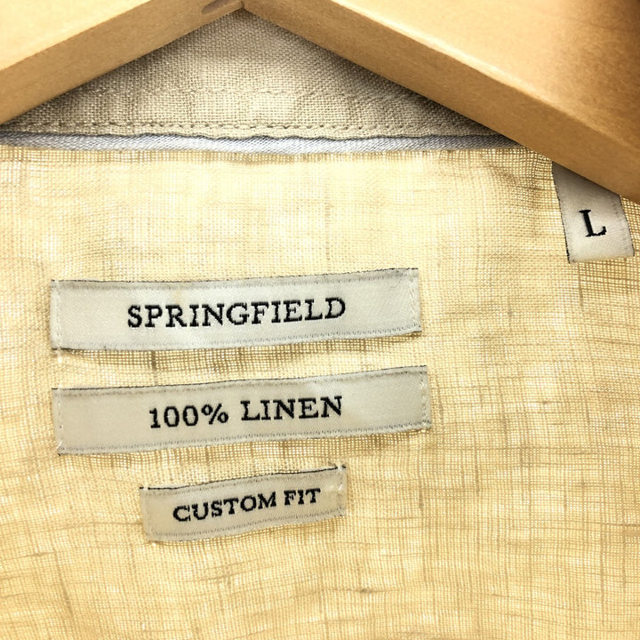 SPRINGFIELD Long Sleeve Linen Shirt Men's L /eaa457584