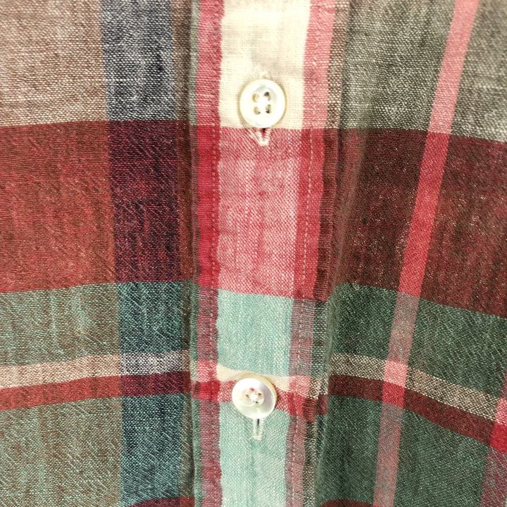 Ralph Lauren POLO by Ralph Lauren Check Pattern Long Sleeve Linen x Cotton Shirt Men's L /eaa457588