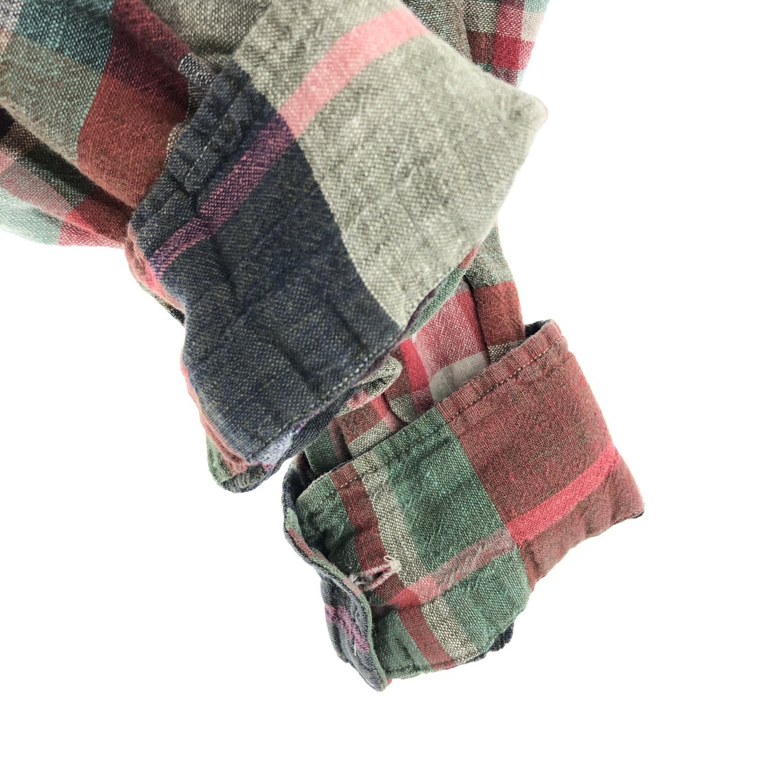 Ralph Lauren POLO by Ralph Lauren Check Pattern Long Sleeve Linen x Cotton Shirt Men's L /eaa457588