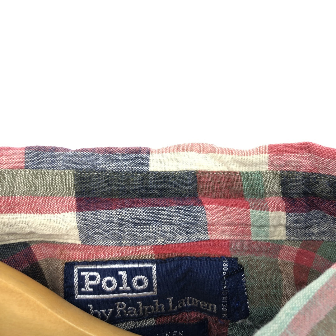 Ralph Lauren POLO by Ralph Lauren Check Pattern Long Sleeve Linen x Cotton Shirt Men's L /eaa457588