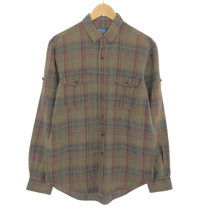 Ralph Lauren POLO RALPH LAUREN CUSTOM FIT Check Pattern Long Sleeve Linen Shirt Men's M /eaa457589