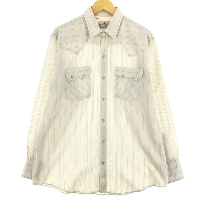 70'S DEE CEE BRAND Stripe Pattern Long Sleeve Western Shirt Made in USA Men's XL Vintage /eaa457593