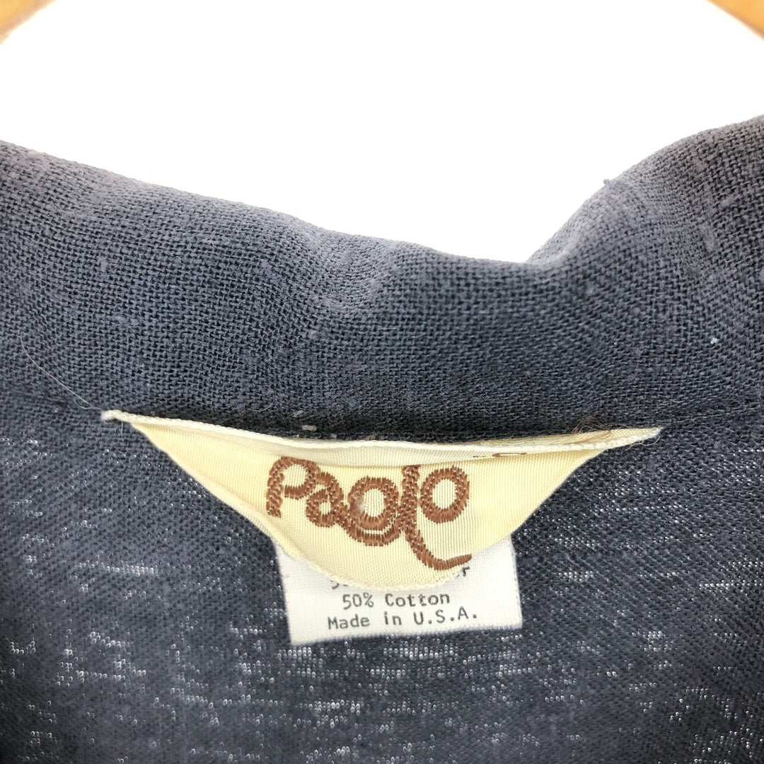 80'S Paojo short sleeve open collar Mexican shirt Cuban shirt made in USA men's S vintage /eaa457596