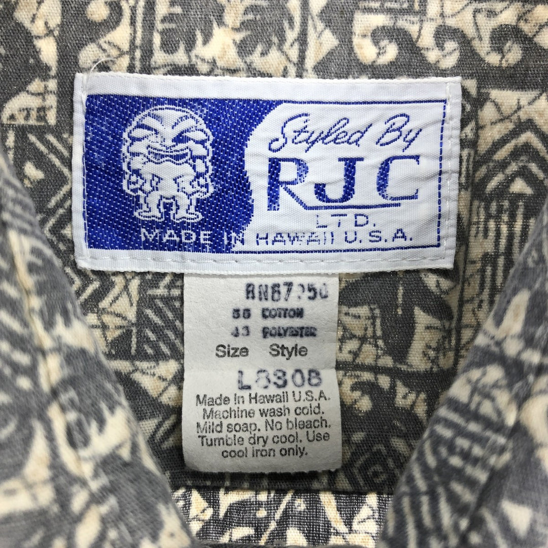 RJC All-over Print Hawaiian Aloha Shirt Made in Hawaii Men's L /eaa457644