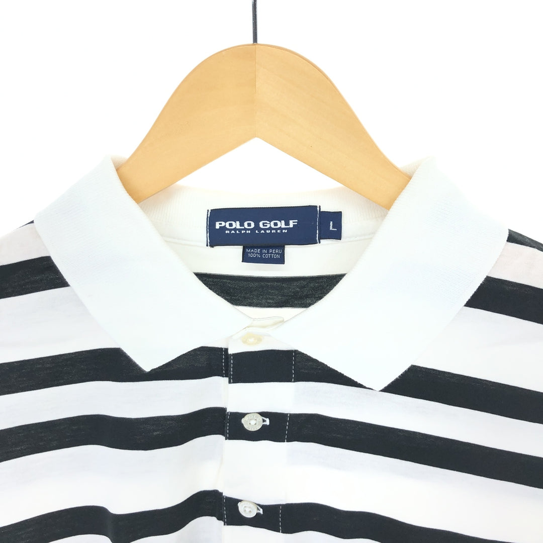 Ralph Lauren POLO GOLF Short Sleeve Striped Polo Shirt Men's L /eaa457727