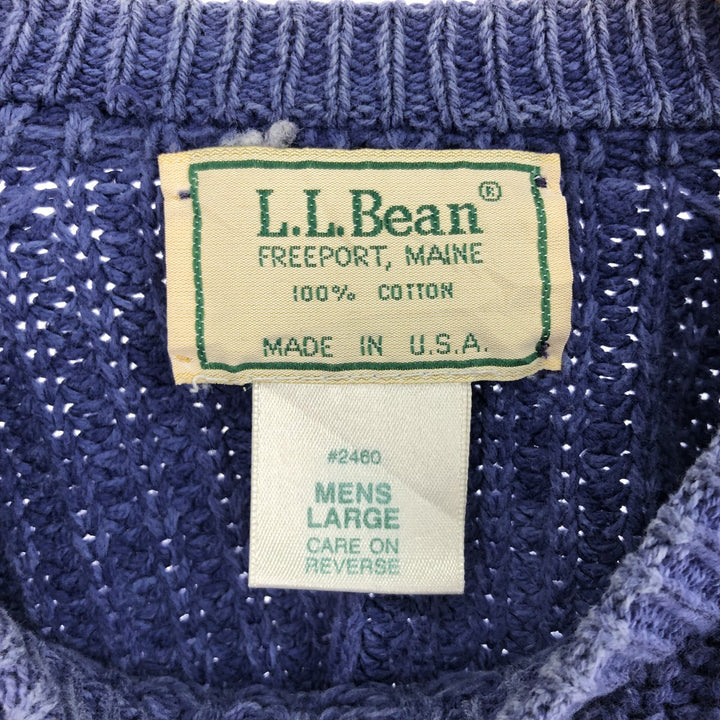 80s-90'S LLBean Ribbed Cotton Knit Sweater Made in USA Men's Size L Vintage /eaa457737