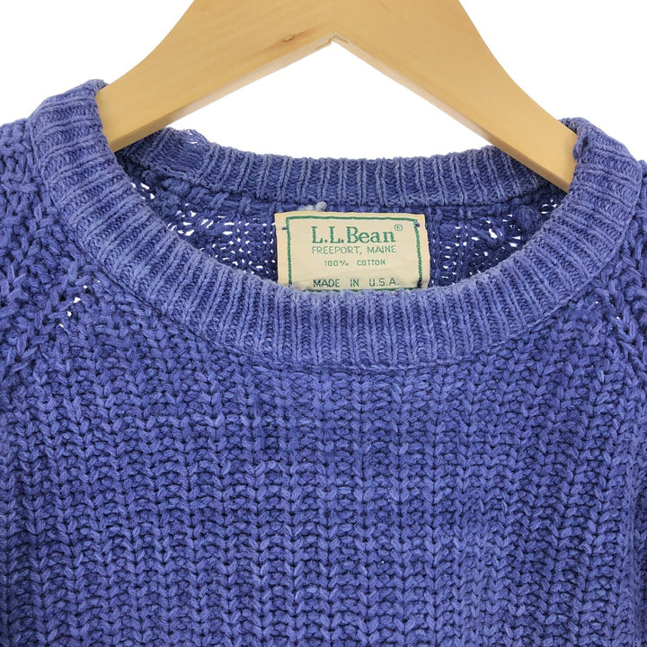 80s-90'S LLBean Ribbed Cotton Knit Sweater Made in USA Men's Size L Vintage /eaa457737