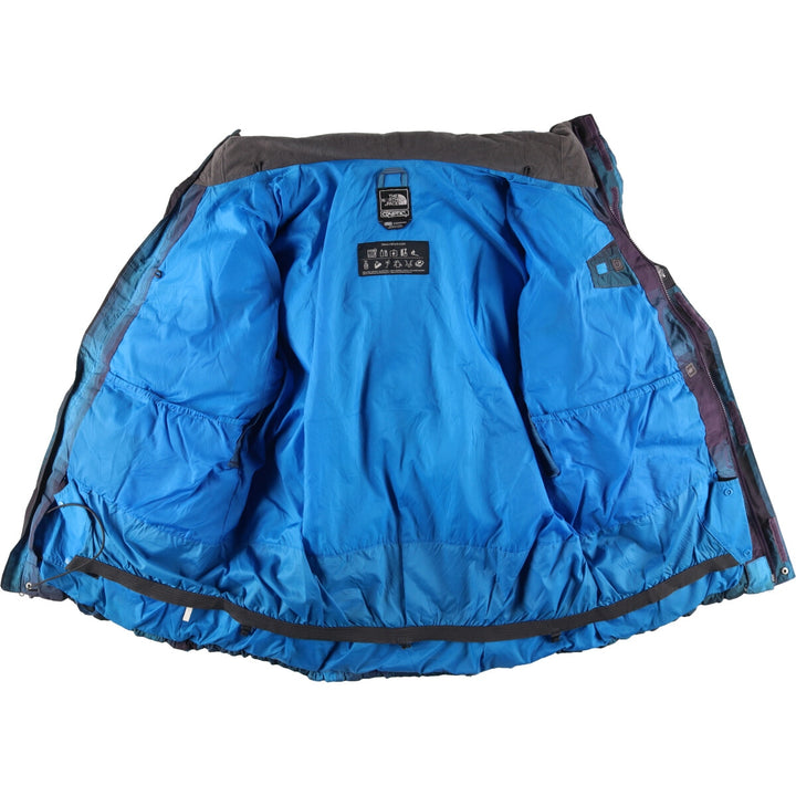 The North Face Cryptic Check Pattern Goose Down Parka, Men's XL polyester blue type Vintage Second Hand