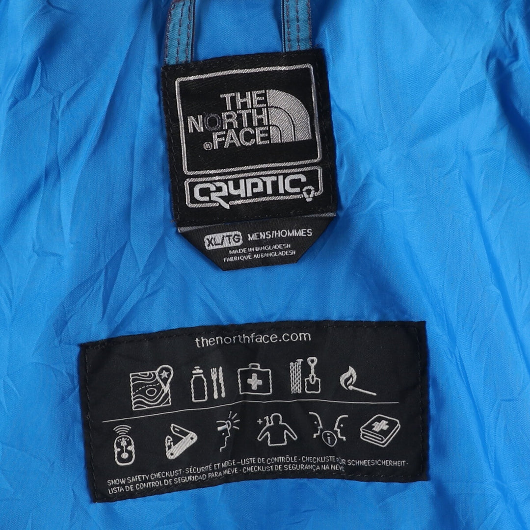 The North Face Cryptic Check Pattern Goose Down Parka, Men's XL polyester blue type Vintage Second Hand