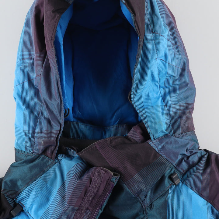 The North Face Cryptic Check Pattern Goose Down Parka, Men's XL polyester blue type Vintage Second Hand