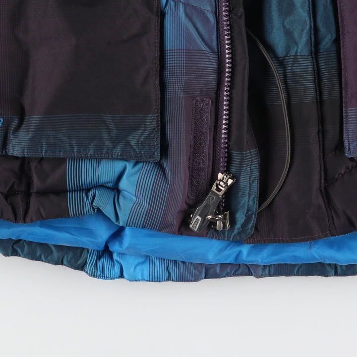 The North Face Cryptic Check Pattern Goose Down Parka, Men's XL polyester blue type Vintage Second Hand