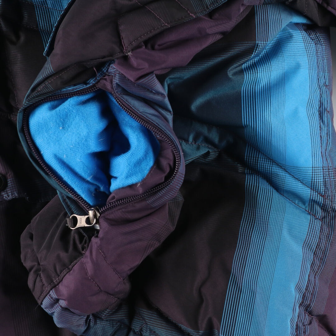 The North Face Cryptic Check Pattern Goose Down Parka, Men's XL polyester blue type Vintage Second Hand