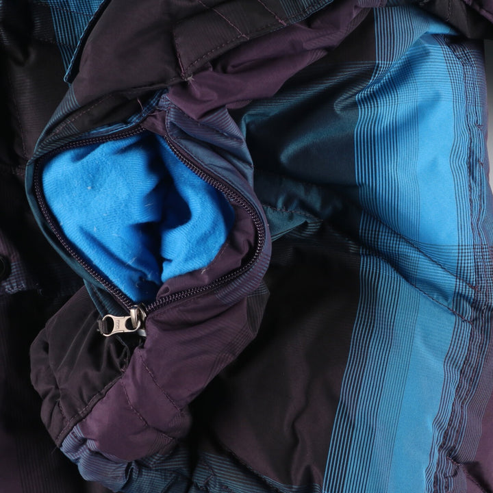 The North Face Cryptic Check Pattern Goose Down Parka, Men's XL polyester blue type Vintage Second Hand