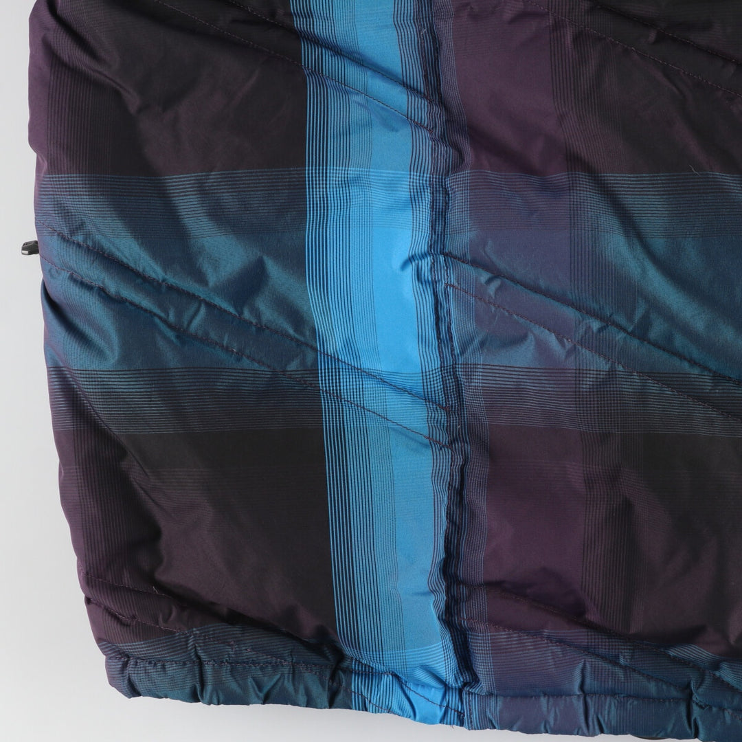 The North Face Cryptic Check Pattern Goose Down Parka, Men's XL polyester blue type Vintage Second Hand