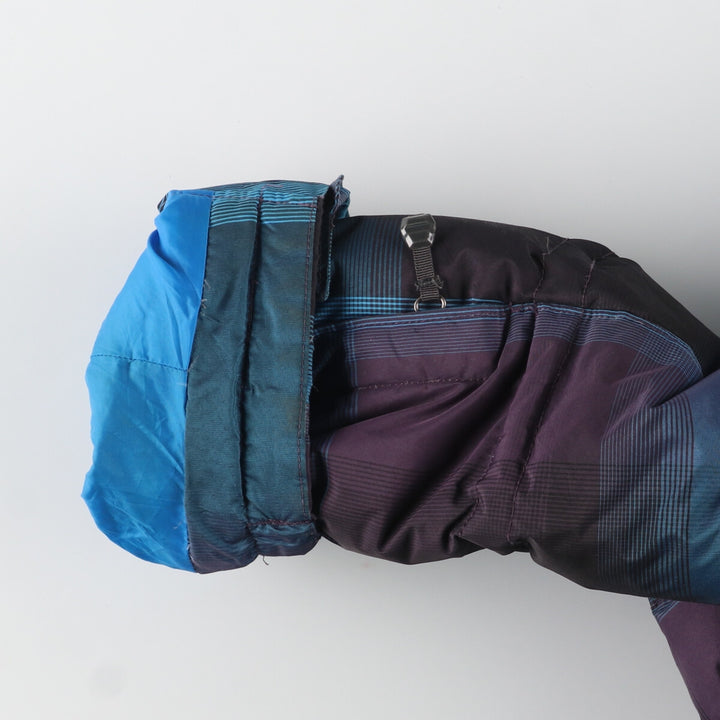 The North Face Cryptic Check Pattern Goose Down Parka, Men's XL polyester blue type Vintage Second Hand