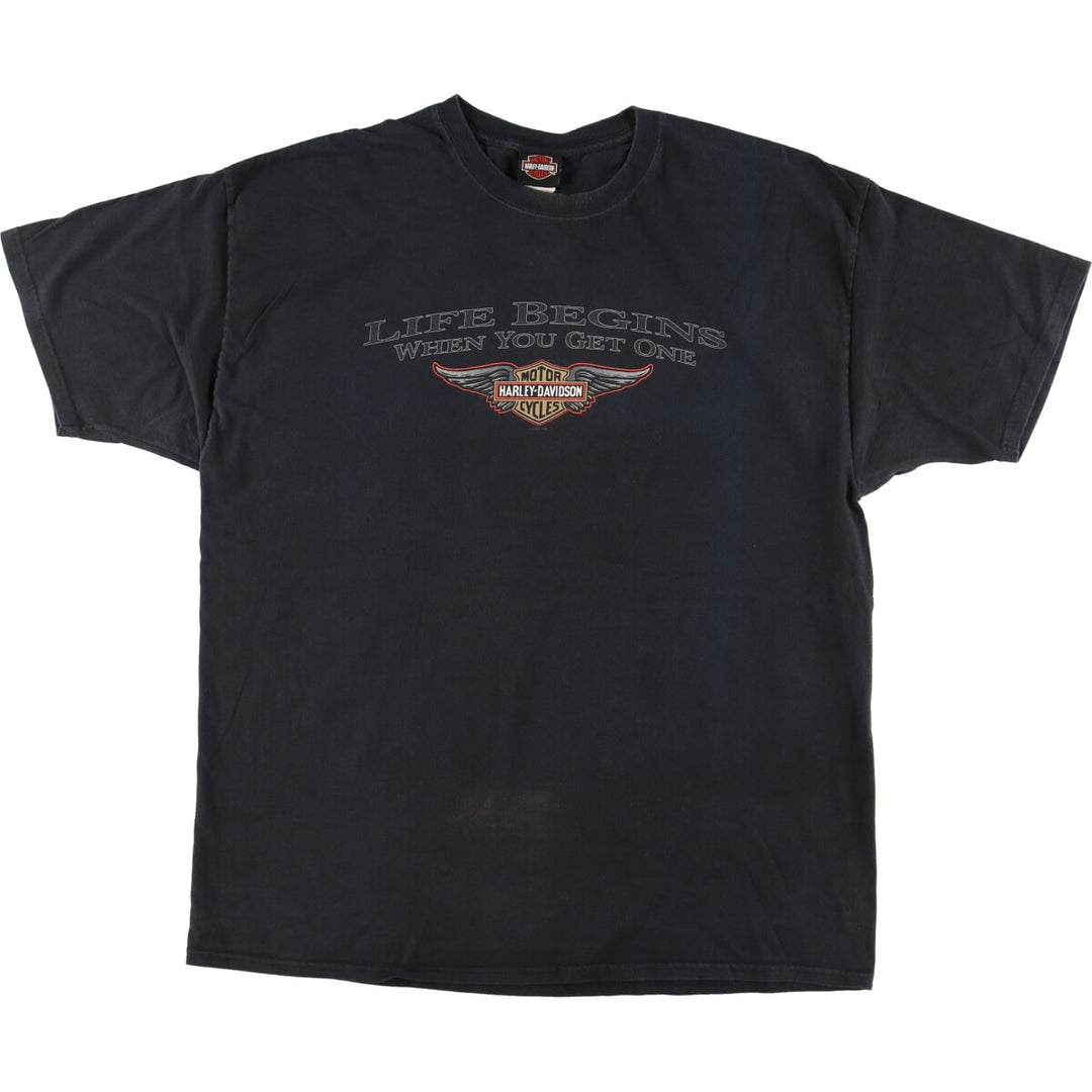 00'S Harley Davidson Hanes Eagle Pattern Motorcycle Bike T-shirt Men's XXL /eaa457802