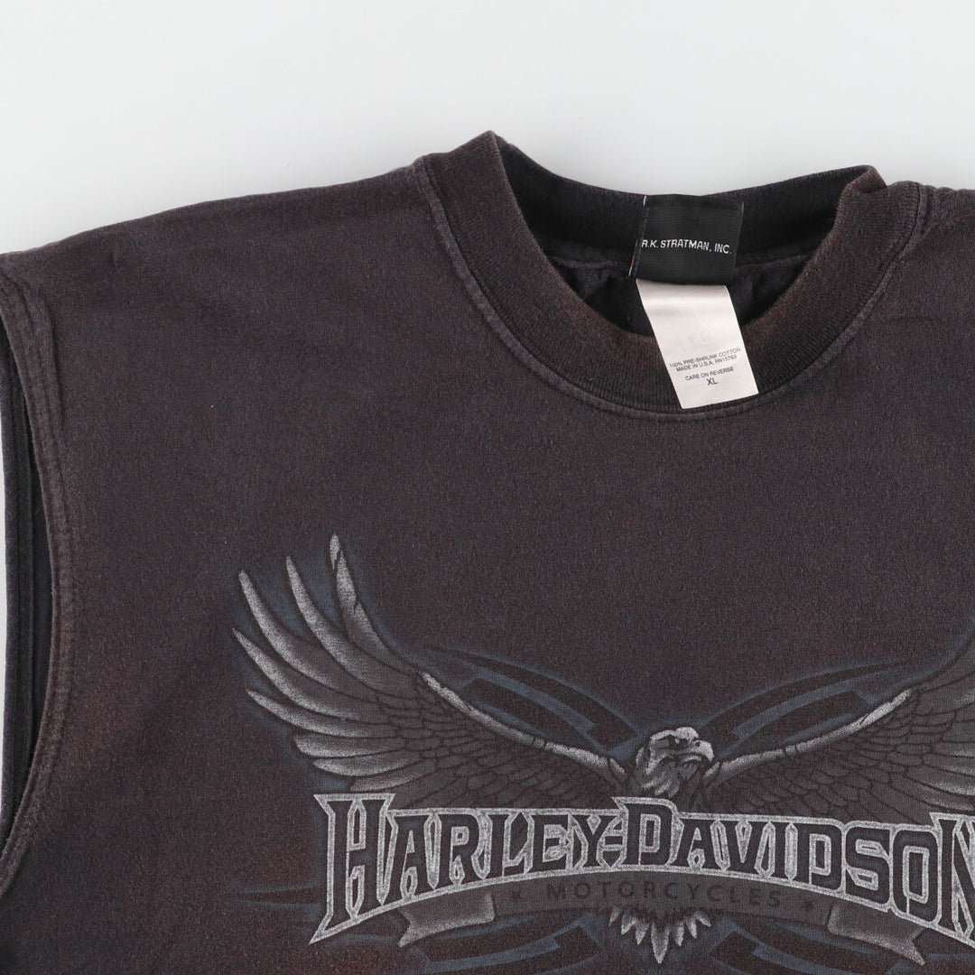 00'S Harley Davidson Eagle Pattern Sleeveless Motorcycle Bike T-shirt Made in USA Men's XL /eaa457809