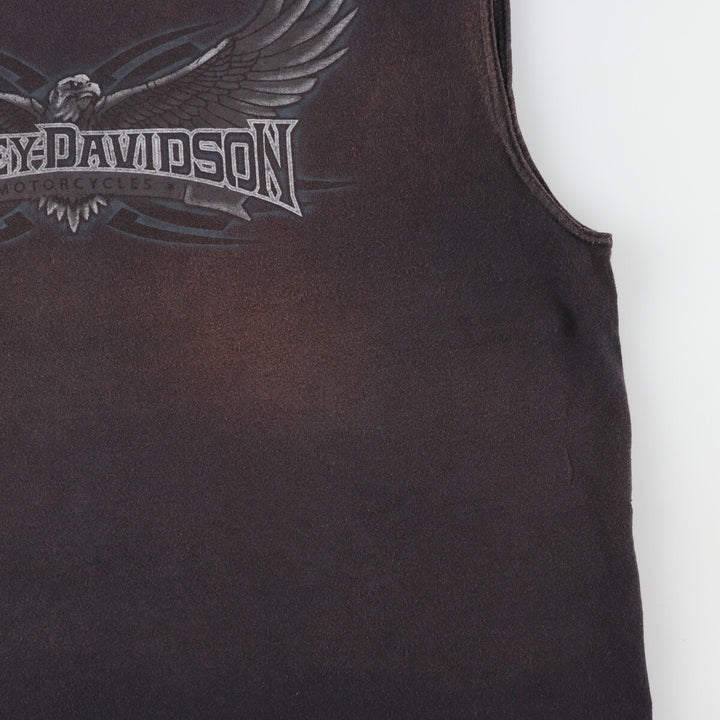 00'S Harley Davidson Eagle Pattern Sleeveless Motorcycle Bike T-shirt Made in USA Men's XL /eaa457809