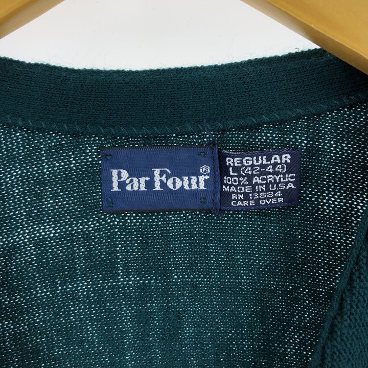 ~90'S Par Four acrylic knit cardigan, made in USA, men's size L, vintage /eaa457834