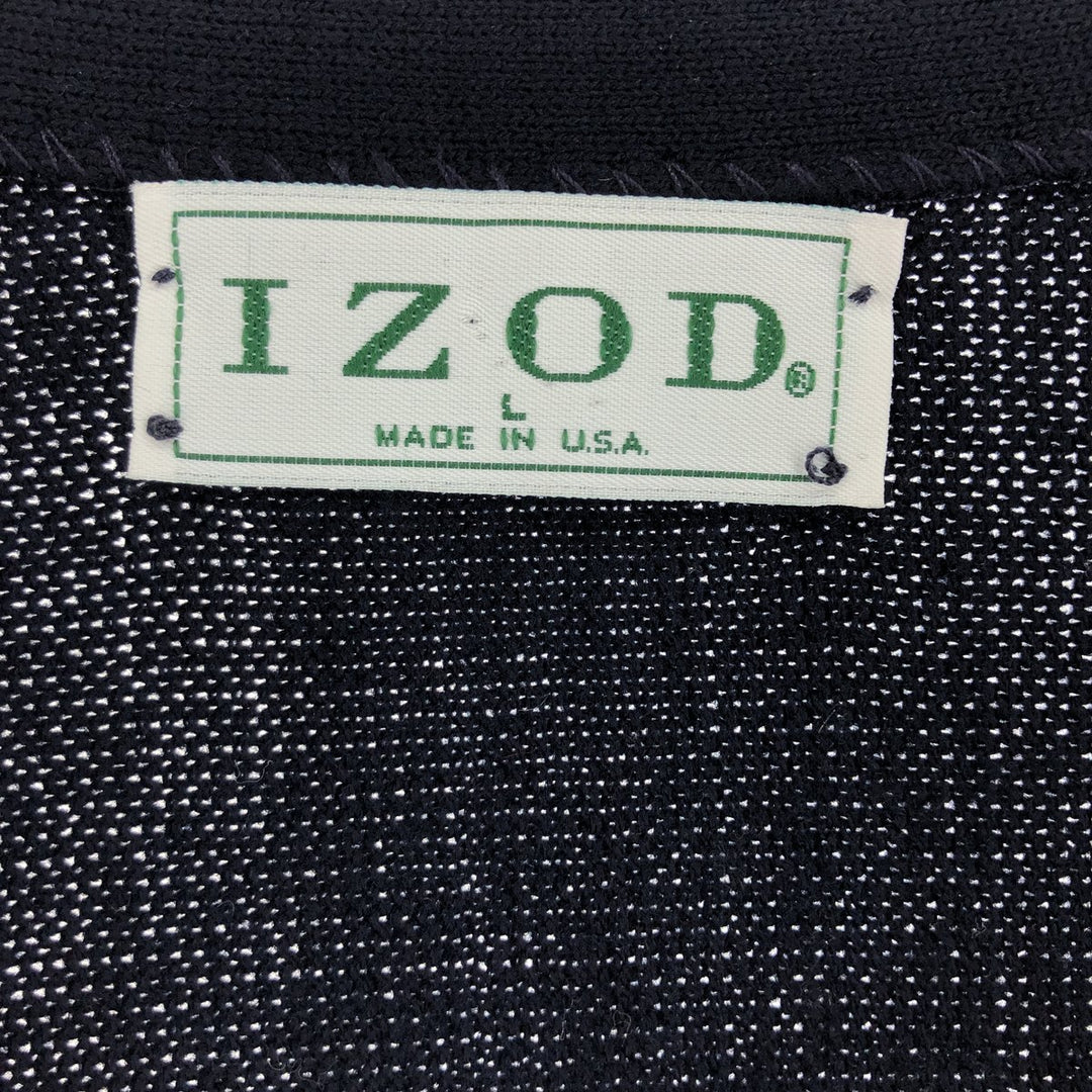 90'S IZOD acrylic knit cardigan, made in USA, men's size L, vintage /eaa457836