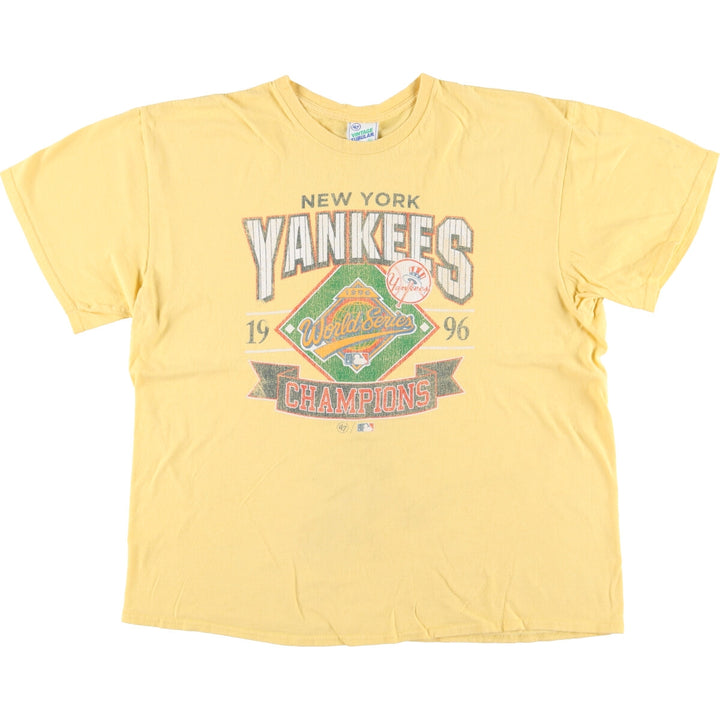 Forty Seven '47 MLB New York Yankees Logo Print T-Shirt Men's XL cotton yellow type Vintage Second Hand