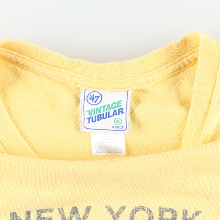 Forty Seven '47 MLB New York Yankees Logo Print T-Shirt Men's XL cotton yellow type Vintage Second Hand