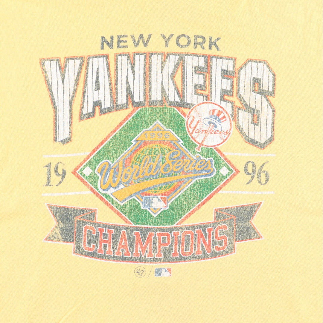 Forty Seven '47 MLB New York Yankees Logo Print T-Shirt Men's XL cotton yellow type Vintage Second Hand