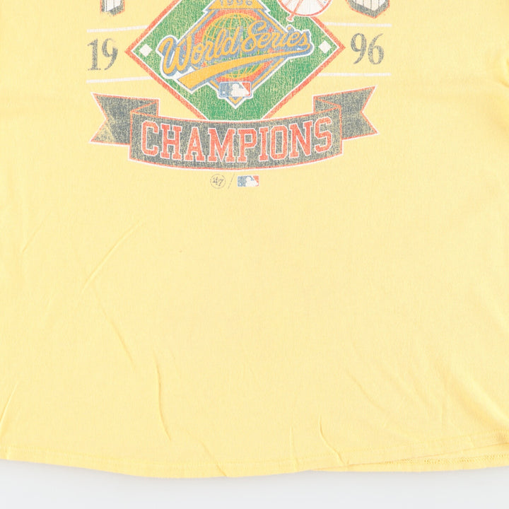 Forty Seven '47 MLB New York Yankees Logo Print T-Shirt Men's XL cotton yellow type Vintage Second Hand
