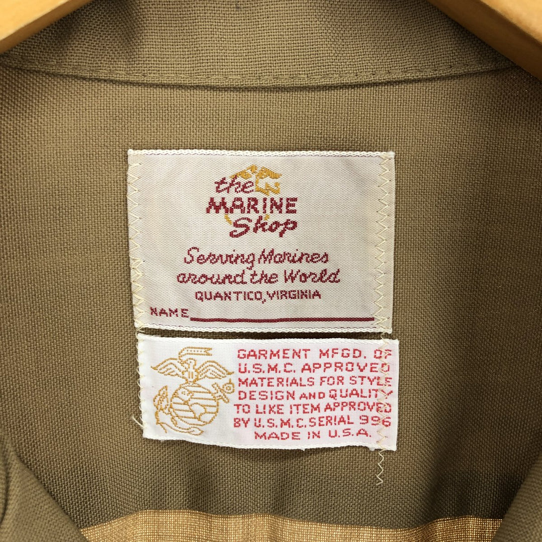 Civilian goods the MARINE Shop USNAVY open collar short sleeve military shirt made in USA men's L /eaa457906