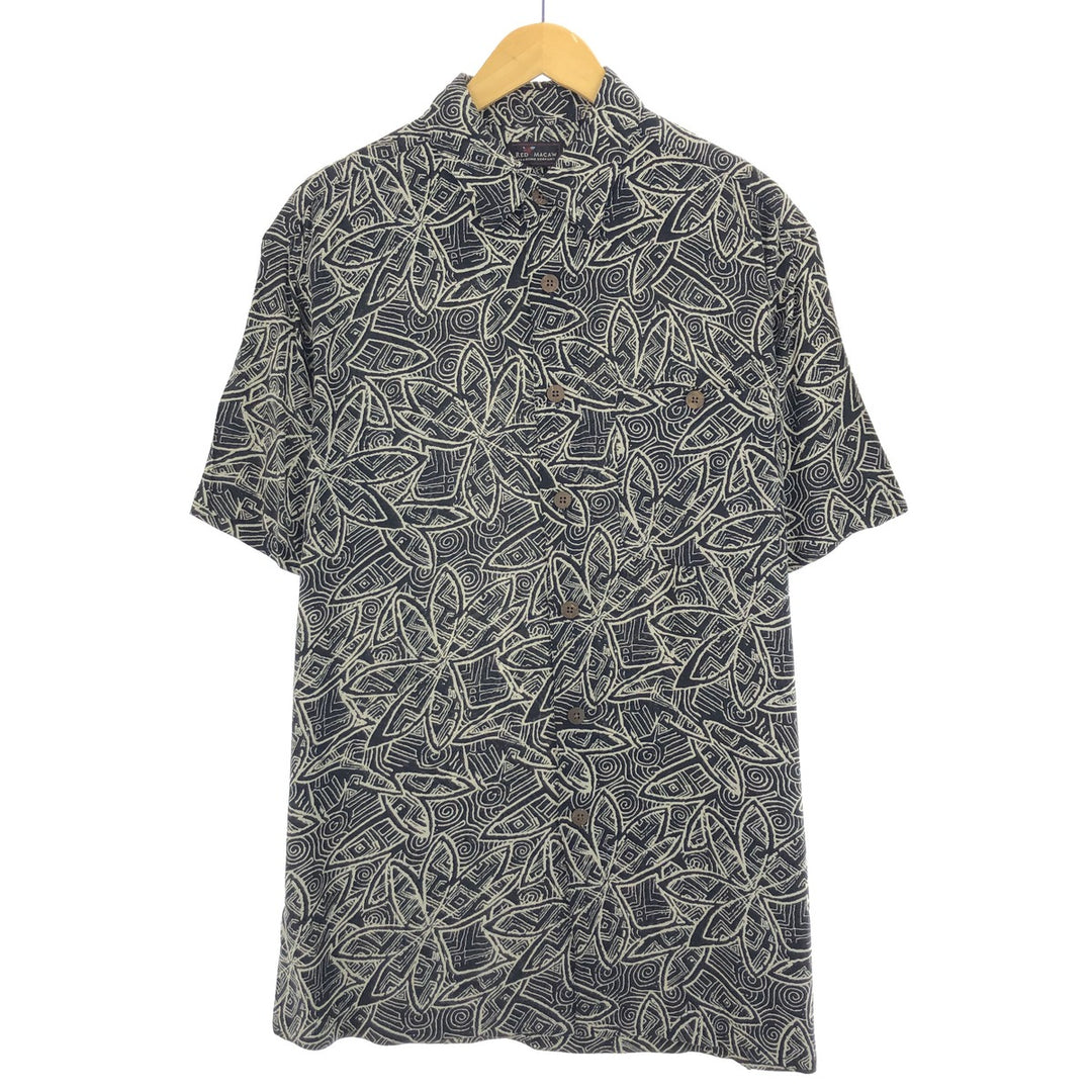 RED MACAW all-over print short-sleeve rayon shirt, men's L /eaa457919