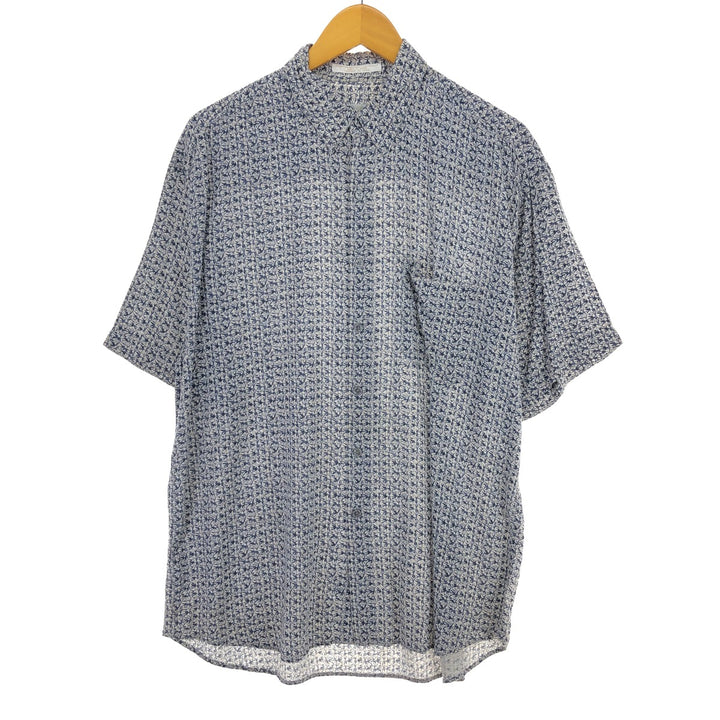 PERRY ELLIS All-over Print Short Sleeve Rayon Shirt Men's L /eaa457921