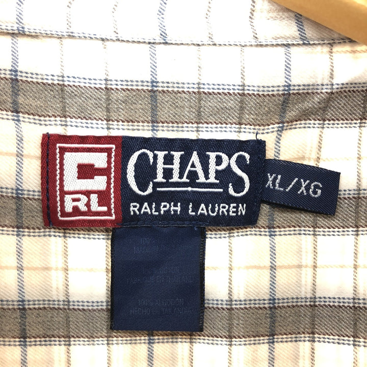 90'S Ralph Lauren CHAPS Long Sleeve Button Down Check Shirt Men's XL Vintage /eaa457932