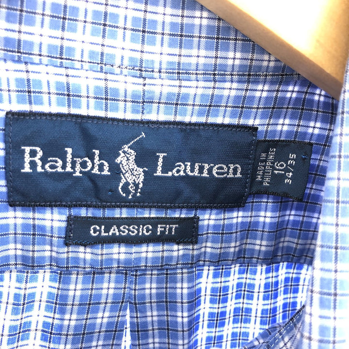 Ralph Lauren Classic Fit Long Sleeve Button Down Check Shirt Men's L /eaa457933