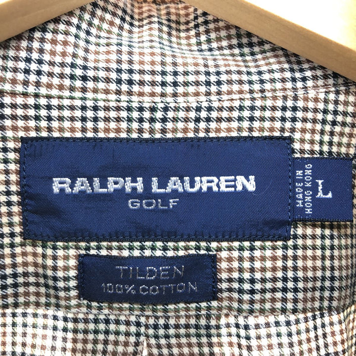90'S Ralph Lauren POLO GOLF Long Sleeve Button Down Check Shirt Men's XL Vintage/eaa457942