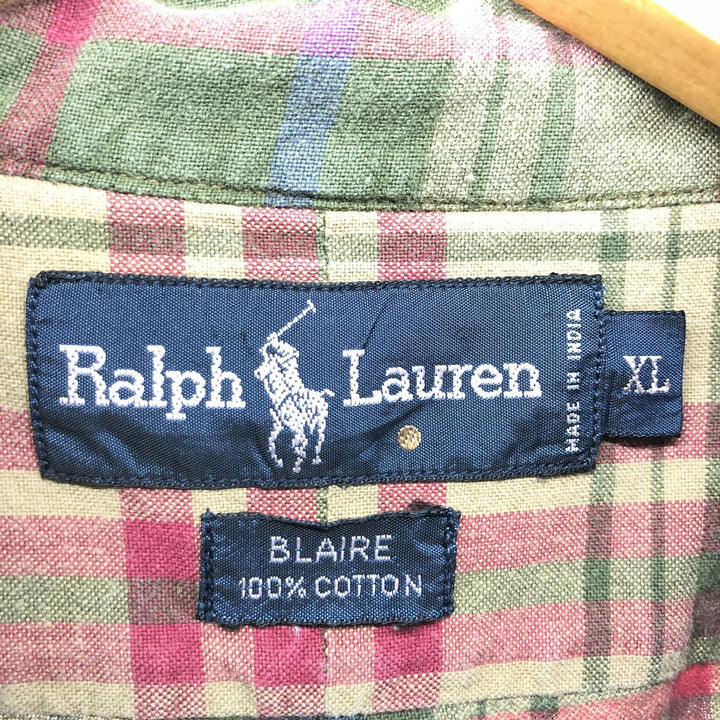 Ralph Lauren BLAIRE long sleeve button down check shirt men's XL /eaa457946