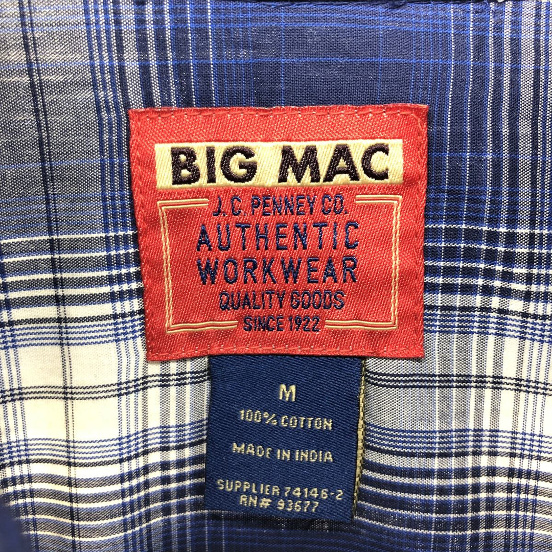 JCPenney BIG MAC Ombre Check Short Sleeve Button Down Shirt Men's M /eaa457949