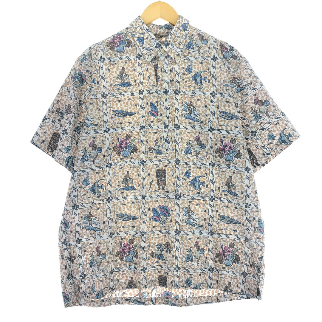 Reyn Spooner COMMEMORATIVE CLASSICS All-over Print Pullover Button-Down Hawaiian Aloha Shirt Men's L /eaa457985