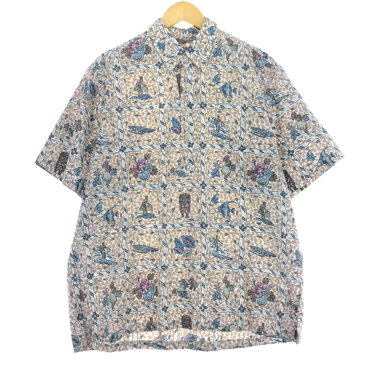 Reyn Spooner COMMEMORATIVE CLASSICS All-over Print Pullover Button-Down Hawaiian Aloha Shirt Men's L /eaa457985