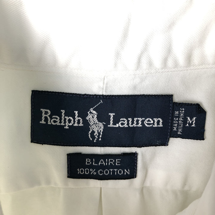 Ralph Lauren BLAIRE long sleeve button down shirt, men's size M cotton white type Vintage Second Hand