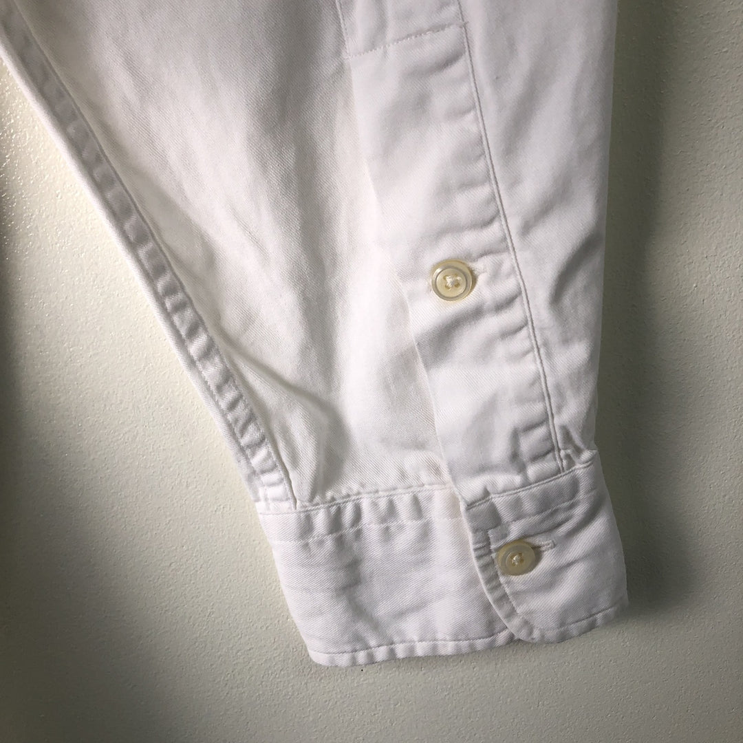 Ralph Lauren BLAIRE long sleeve button down shirt, men's size M cotton white type Vintage Second Hand