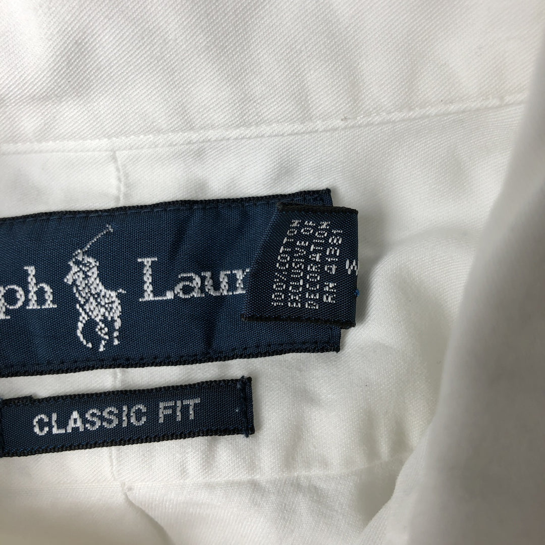Ralph Lauren Classic Fit long sleeve button down shirt, men's size M cotton white type Vintage Second Hand