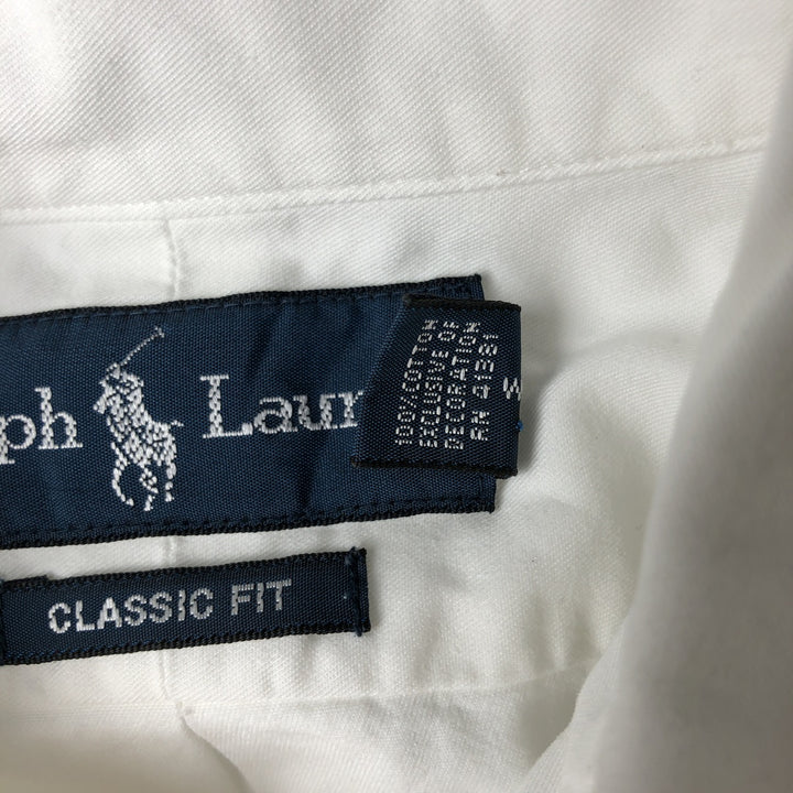 Ralph Lauren Classic Fit long sleeve button down shirt, men's size M cotton white type Vintage Second Hand