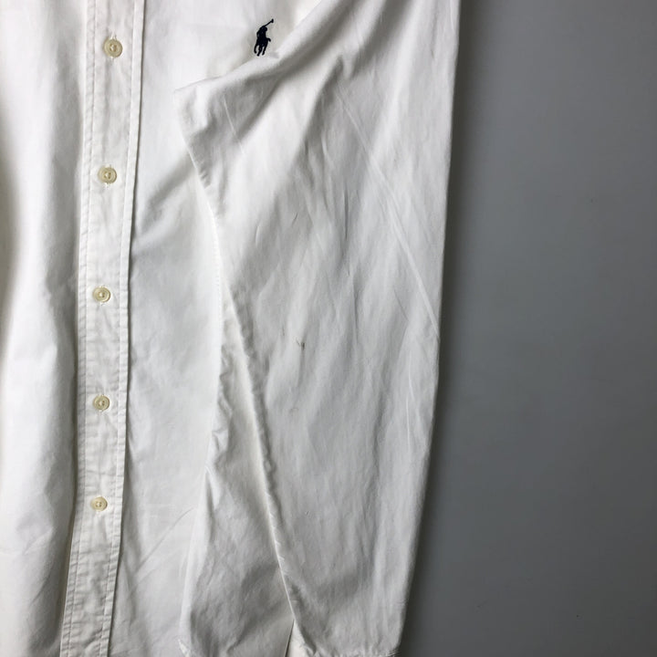 Ralph Lauren Classic Fit long sleeve button down shirt, men's size M cotton white type Vintage Second Hand
