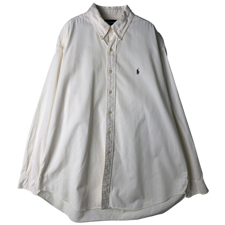 Ralph Lauren BLAKE long sleeve button down shirt, men's XL size cotton white type Vintage Second Hand