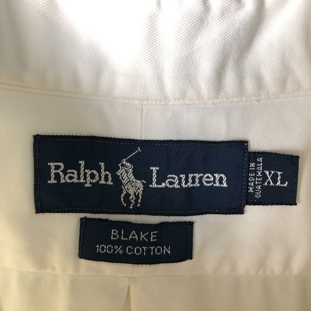 Ralph Lauren BLAKE long sleeve button down shirt, men's XL size cotton white type Vintage Second Hand