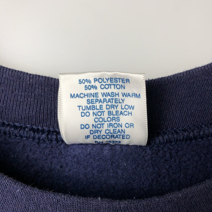 Delta FIFTY-FIFTY College Sweatshirt, Made in USA, Men's Size L cotton navy blue type Vintage Second Hand