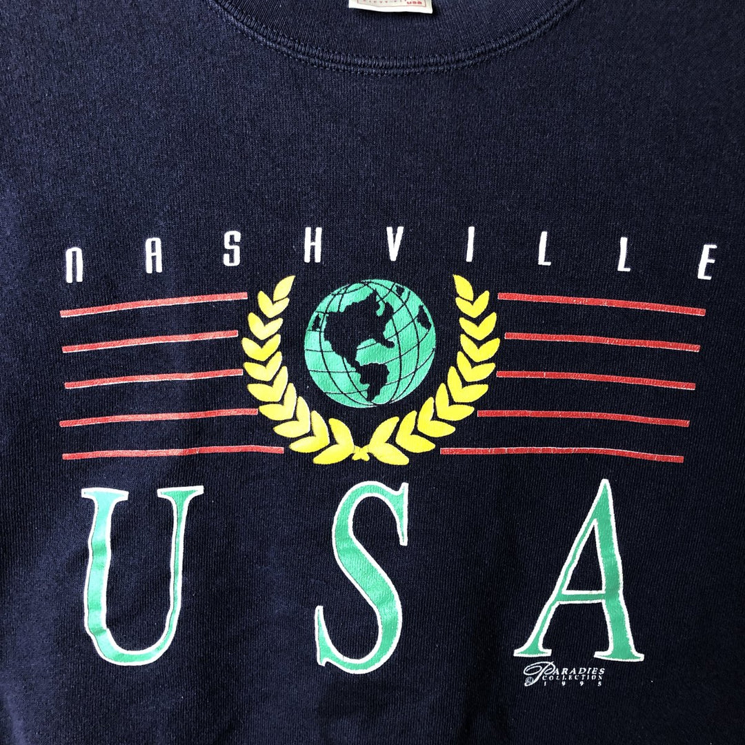 Delta FIFTY-FIFTY College Sweatshirt, Made in USA, Men's Size L cotton navy blue type Vintage Second Hand