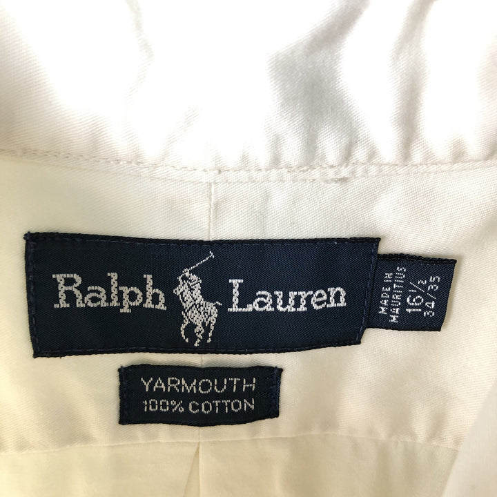 Ralph Lauren YARMOUTH long sleeve button down shirt, men's size L cotton white type Vintage Second Hand